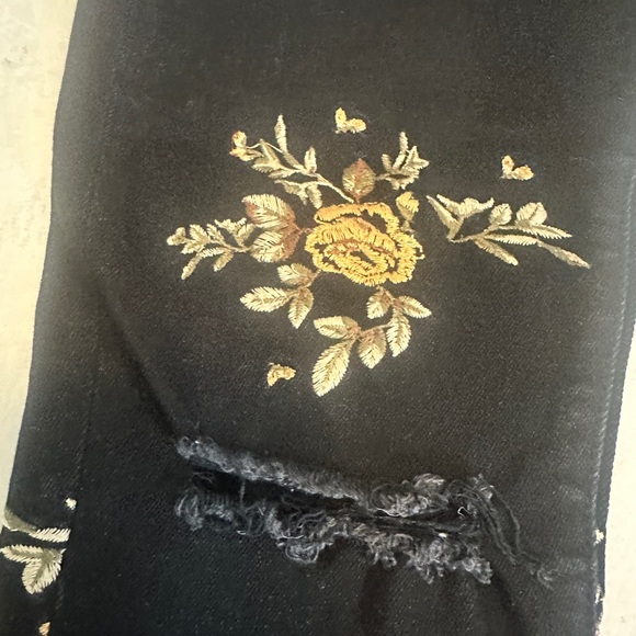 DRIFTWOOD Jackie Black Skinny Jeans with Yellow Floral Pattern - Picture 3 of 7